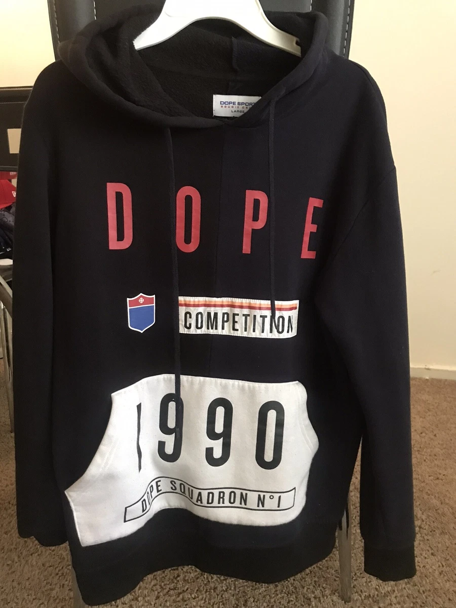 DOPE SPORT BOUGIE CREW Men Size LARGE Pullover Hoodie 1990