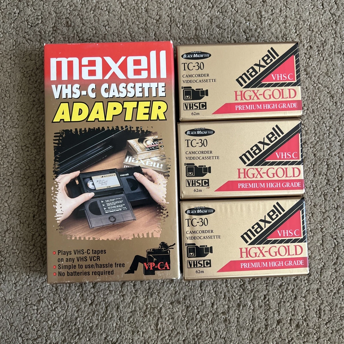 Maxell VHS Video Cassette Adapter for VHSC Videotapes VPCA Adapter