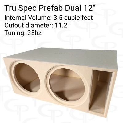 GP CAR AUDIO TRU SPEC Prefab Dual 12" Subwoofer Enclosure Sub Box Made In The USA