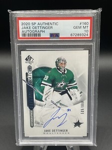 2020-21 SP Authentic Jake Oettinger Future Watch Autograph #160 PSA 10 RC /999