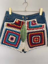 FARM RIO Boho/Bohemian Crochet Jean Shorts Size Medium NWT
