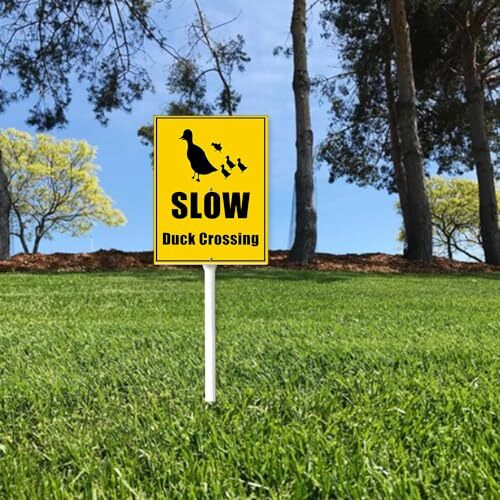 Slow Duck Crossing Sign With Stake Down For 7x8.8inch, yard sign 3 - Picture 3 of 7