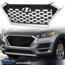 Front Upper Bumper Grille Assembly Chrome Fit For 2019 2020 2021 Hyundai Tucson