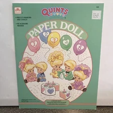 Quints 5 Times the Fun Paper Doll 1990 Vintage Book No Scissors