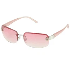 Small Rimless Women Men Sunglasses Wrap Around Rectangle Designer Fashion Retro