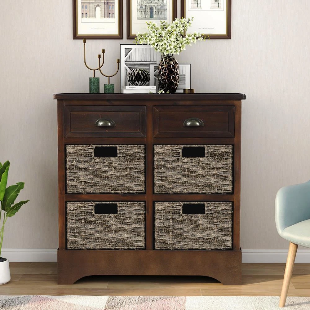 Entryway Storage Cabinet W 2 Drawers 4