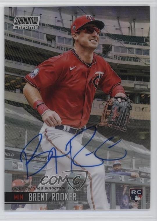 2021 Topps Stadium Club Chrome Brent Rooker #SCCAV-BR Rookie Auto RC 1s10