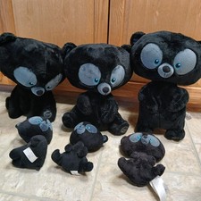 Disney Store Pixar Brave Triplet Black Bear Cub 14" 7" Plushes Lot Of 6