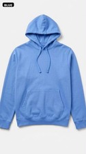 DENIM BLUE Pullover Hoodie - Plain Fleece Hooded Sweatshirt Unisex Warm Winter