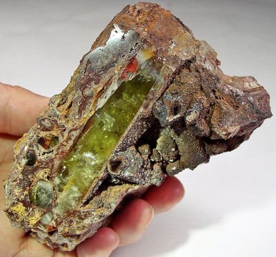 CITRIN Grün Gelb Gottesberg Tannenbergsthal Vogtland Sachsen KRISTALL 8,0CM LANG