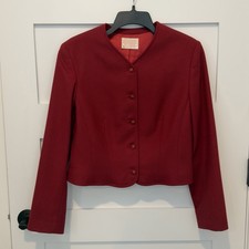 Pendleton Virgin Wool Vintage Blazer Red Button Front Women s Size 8