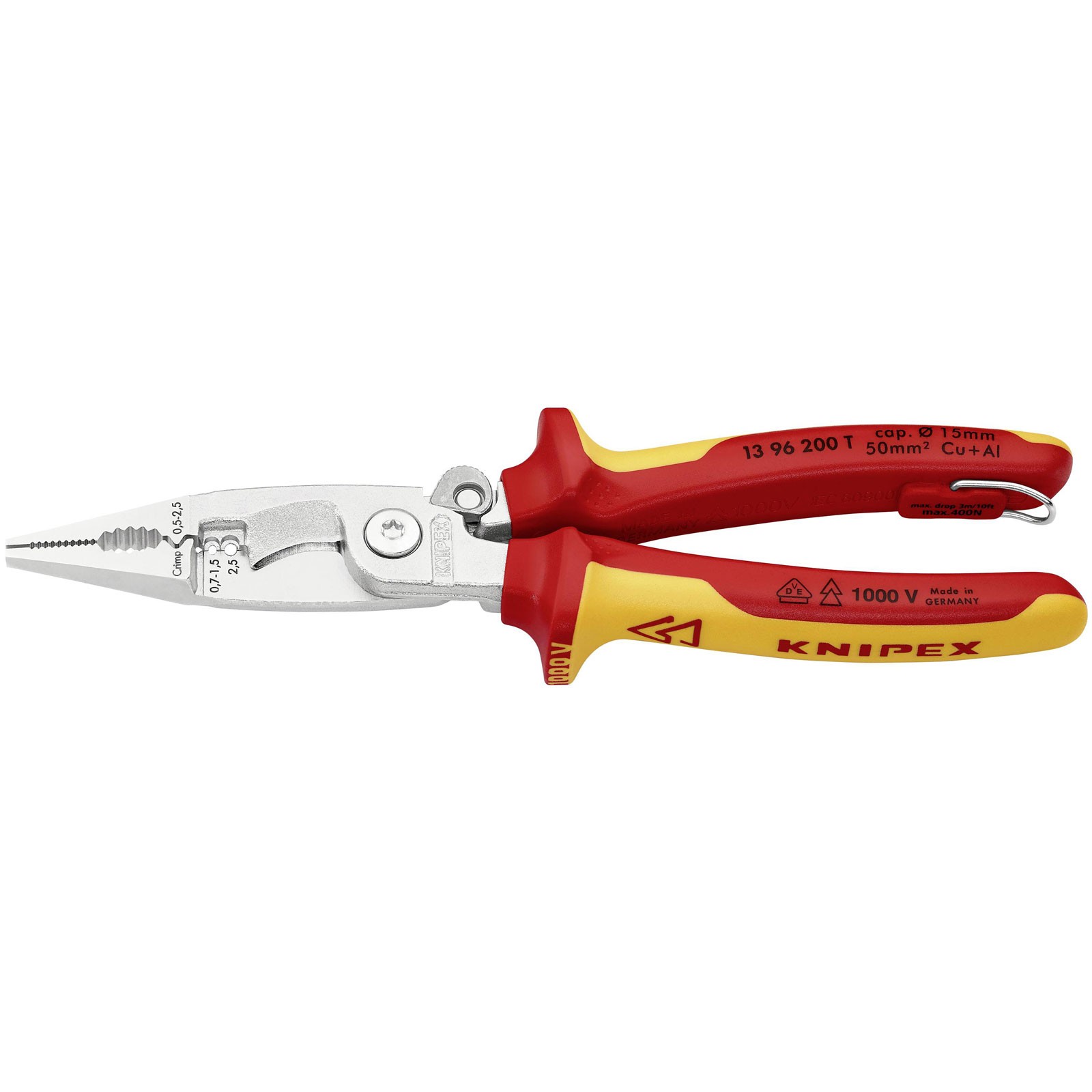 KNIPEX Pliers for Electrical Installation VDE Insulated Tether 200mm