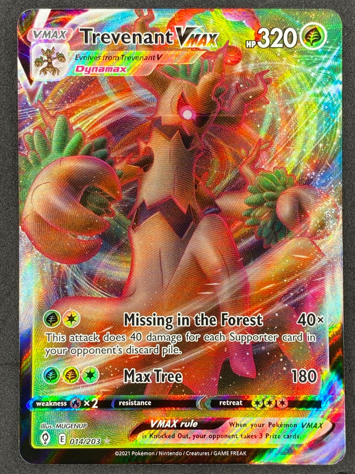 Pokémon Trevenant VMAX 014/203 EVS Evolving Skies NM
