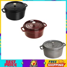 🔥 ZWILLING Staub Cast Iron 13.25 qt, Round, Dutch Oven - 3 Color - Free Ship ⚡