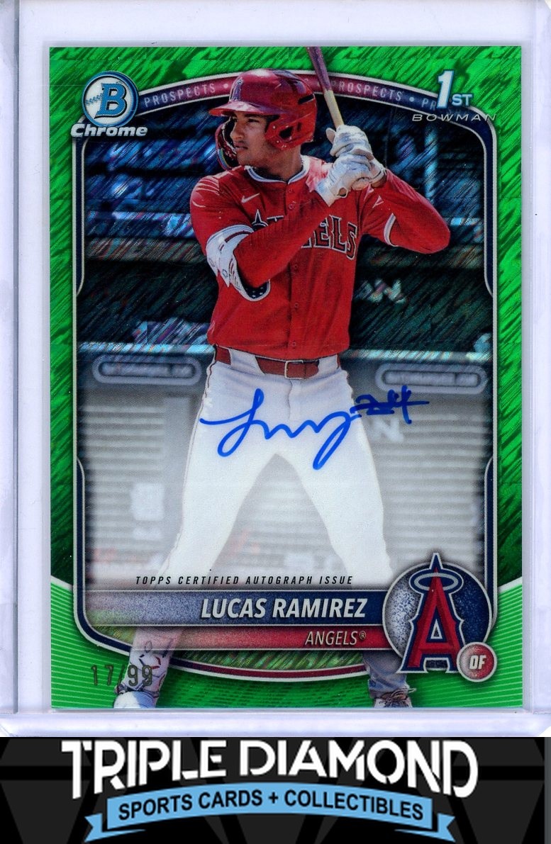 2025 Bowman Chrome 1st Lucas Ramirez Auto Green Shimmer Refractor #17/99 S287