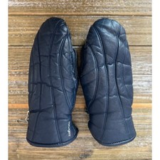 Vintage Hot Fingers Mittens Gloves Womens Sz L Blue 80s retro Puffy Winter Ski