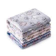 1 Pack 3 Blankets Super Soft Fluffy Premium Fleece Pet Blanket Flannel Paw Pr...