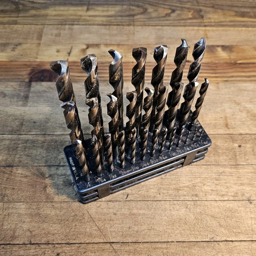 Steel Drill Bit Index 1/2" to 1/16 & COBALT Drill Bit Set • CLEVELAND ☆USA - Picture 2 of 4