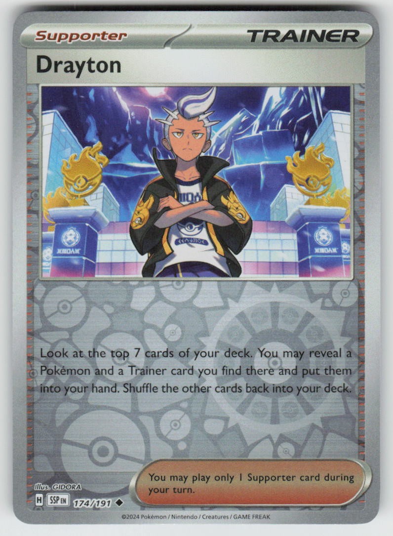Drayton 174/191 Uncommon Surging Sparks Pokemon Reverse Holo Near Mint