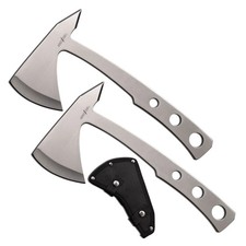 Perfect Point Silver Stainless Steel Throwing Axes 2 Pack (K-PP-107-S2)