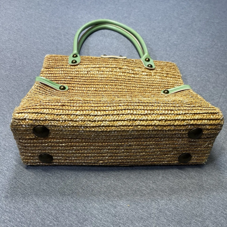 Bolso sin asas vintage Volcom verde paja y menta tamaño mediano Y2K ☼surf Boho Beach Foto 3 de 4