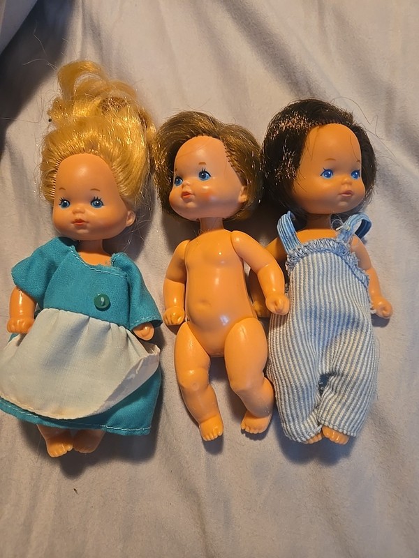 Vintage 1976 Mattel Happy Heart Family Barbie Toddler Dolls Lot Of 3 Estate #Lai
