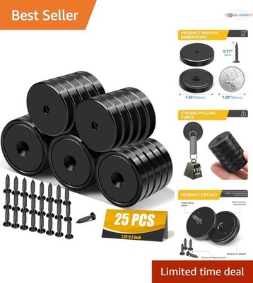 Strong Neodymium Magnets 110 lb Heavy Duty Cup Magnets for Craft Office Kitchen