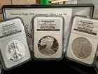 2006 AMERICAN SILVER EAGLE 20th ANNIVERSARY SET PF-69s & MS-69