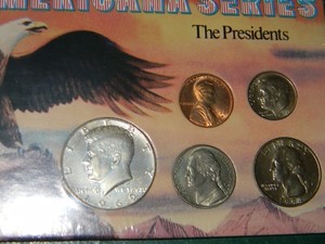 US Coin Proof Set "The American Series, The Presidents" 5 Uncirculated Coins