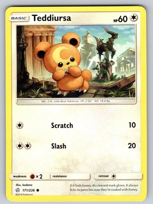 Teddiursa 171/236 Common Cosmic Eclipse Pokemon Near Mint