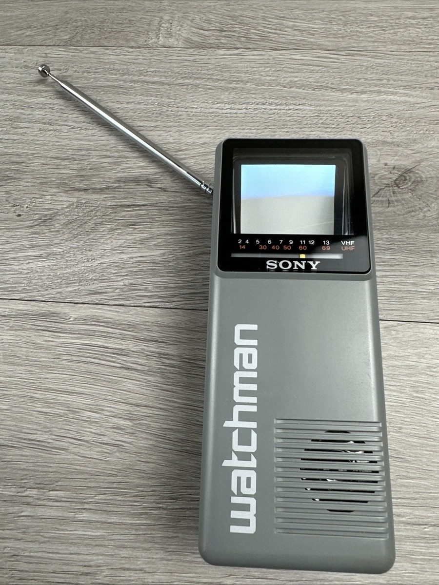 VTG Sony Watchman Portable CRT TV Model FD-10A 1986 Tested Working