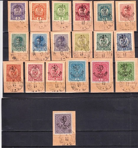 1919 Czechoslovakia Serie Budejovice on stamps austria overprint full set