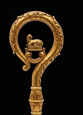 Wood CROZIER Polish Staff Crosier Bishop Quality Craftsmanship, 72"Christmas G1