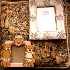 Pink Teddy Bear Nursery Frame -Wooden-3D- NO GLASS Holiday frame - SHIPS FREE