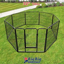 32" Tall Folding 8-Panel Heavy Duty Metal Dog Playpen Exercise Pen Fence Kennel