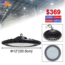 10Pack UFO Led High Bay Light 30000Lm 6500K Workshop Industrial Facility Fixture