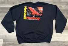 Ford Mustang Hot Stuff Sweatshirt Black Crewneck Large Retro Car License Mens XL