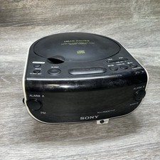 Sony CD Clock Dream Machine ICF-CD815 AM FM Radio Dual Alarm Aux Input Works
