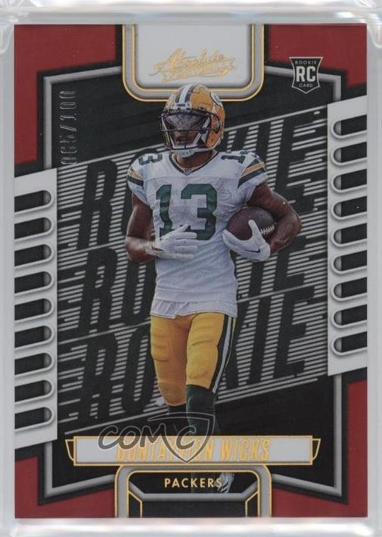 2023 Panini Absolute Rookies Red Spectrum /100 Dontayvion Wicks #199 Rookie RC