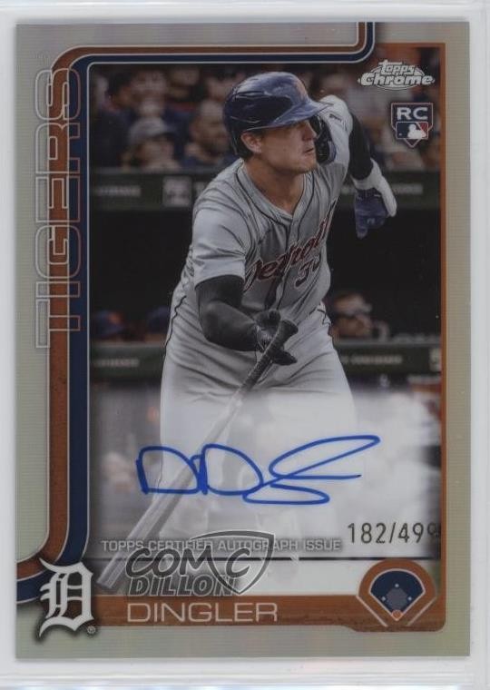 2025 Topps Chrome Rookie Refractor 182/499 Dillon Dingler #RA-DD Auto RC 0uh1