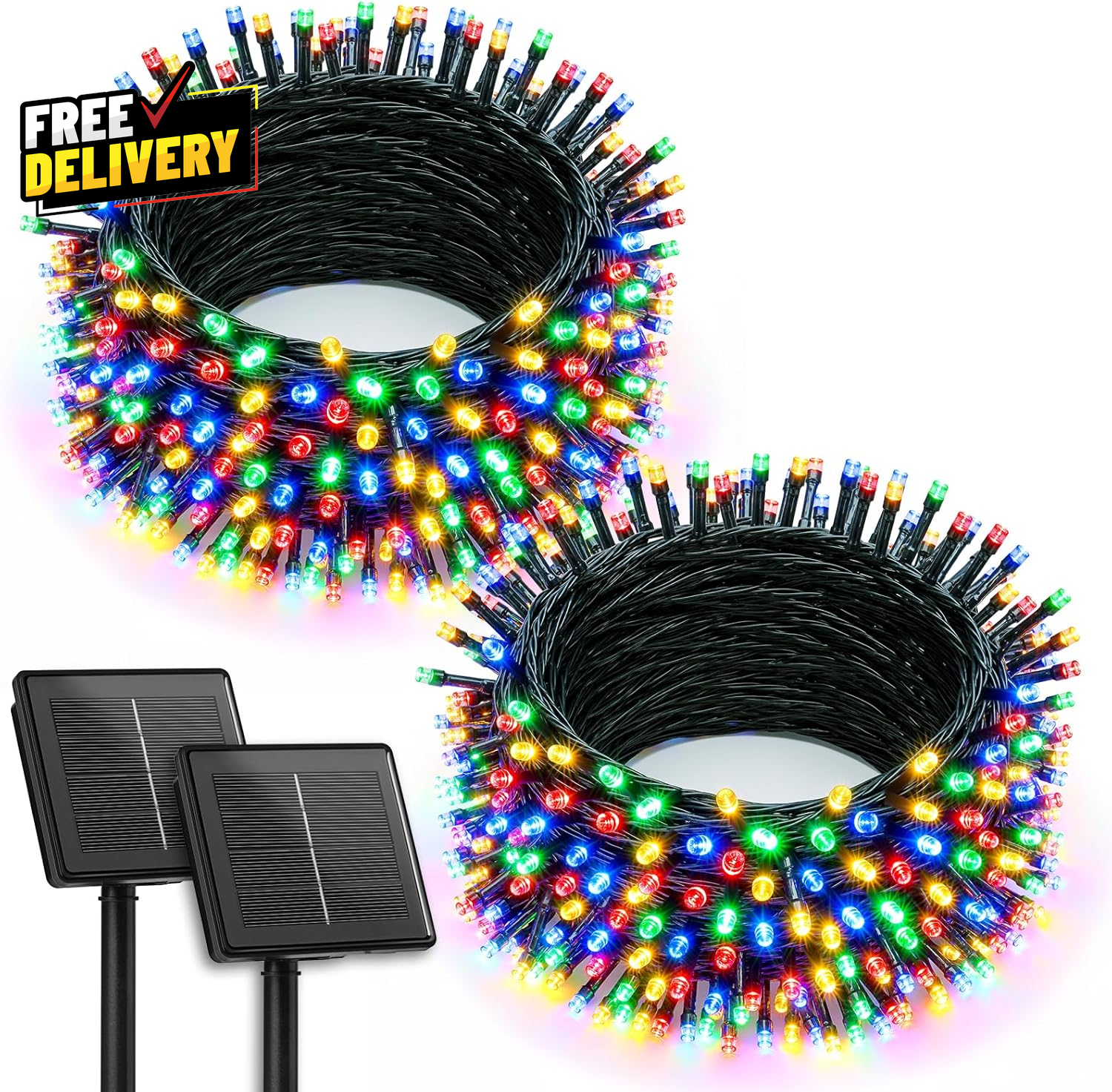 2 Pack Solar Christmas String Lights 144Ft 400 LED Twinkle Fairy Outdoor Decor…