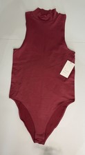 A New Day Burgundy Sleeveless High Neck Bodysuit Women's size Small 278
