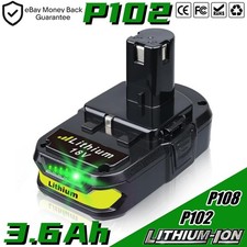 3.6Ah Battery for Ryobi 18V Lithium Cordless Power Tool P102 P103 P104 P107 P108