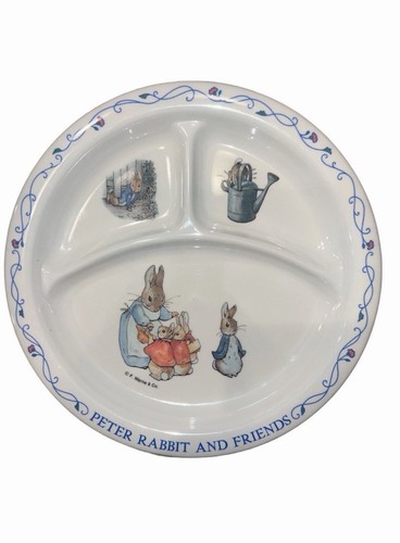 Vintage Peter Rabbit and Friends Toddler Child Melamine Divided Plate by EDEN