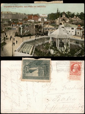 Postkaart Brüssel Bruxelles Expo Atraktionen 1910