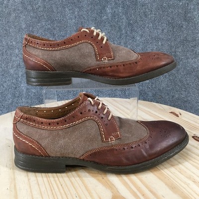 Clarks Delsin Wing Dress Shoes Mens 10.5 M Oxford Lace Up Casual Comfort Brown