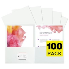 White Folders 100Pcs Pockets Business Card Holder Durable Heavy Duty pmybupo