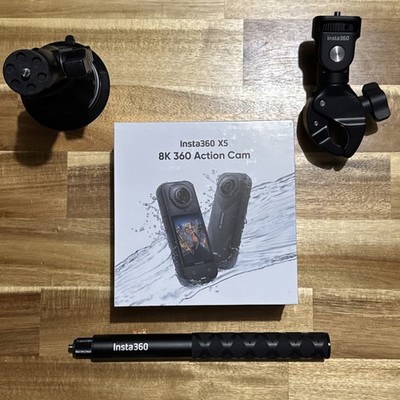 Insta360 X5 360 8K Camera + Motorcycle Mount + Invisible Stick+ Suction Cup+128G