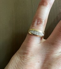 Vintage 14K SKAL Gold Diamond Ring Mid Centur...