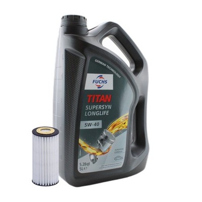 5L Fuchs TITAN SUPERSYN LL 5W-40 Hengst Engine Oil Change Kit for A6 Quattro L4